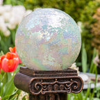 Glass Gazing Ball 10 inch Indoor Outdoor Mosaic Gazing Ball Colorful Globe for Yard and Home Decor, Glass Gazing Globe for Garden