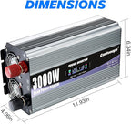 3000W Power Inverter 12V to 110V/120V DC to AC with LCD Display, Remote Controller and 4 x AC Outlets Car Adapter for Car Truck Boat RV Off Grid Solar System