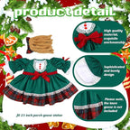 Soulchen 1 Set Christmas Green Porch Goose Outfit 23 Inch Winter Plaid Cement Goose Clothes Dress and Headdress Costume Set for Xmas Holiday Lawn Garden Yard Decor