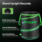 VIVOSUN 47-Gallon Collapsible Trash Can, Reusable Pop-Up Garden Bag with Hard-Shell Bottom, Leaf Scoops and Gloves, Yard Waste Container for Lawn Care and Camping