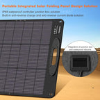 200W Portable Solar Panels,Foldable Solar Panel,IP68 Waterproof & Durable Up to 25% Efficiency N-Type Solar Cell ETFE Folding Solar Panel Kit,for Power Station Outdoor Camping RV Blackout