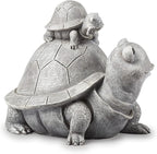 Roman Garden - Turtle and Baby Statue, 7" H, Pudgy Pals Collection, Resin and Dolomite, Decorative, Garden Gift, Home Outdoor Decor, Durable, Long Lasting