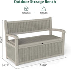 70 Gallon Storage Bench Deck Box,Patio Storage Benches with Armrest, Lockable Bench Outside, Waterproof for Pool Patio Garden (Grey)