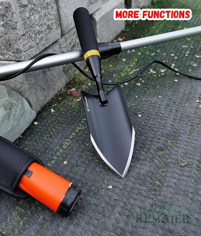 Heavy-Duty Gardening Hand Trowel with Sheath - Stainless Steel Garden Shovel Featuring a Rubberized Handle, Perfect for Diligent Farmers' Soil Planting, Digging, and Transplanting