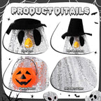 Halloween Porch Goose Outfit Ghost Lawn Goose Clothes with Pumpkin Bag for 23" Disco Plastic/Cement Outdoor Patio Yard Lawn Art Decoration(Silver,Sequins)