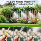 Mixc 50Ft 1/4" Drip Irrigation System,Garden Irrigation Kit with 12pcs Adjustable Copper Nozzles,Automatic Watering System for Outdoor,Raised Bed,Potted Plant,Lawn,Greenhouse Accessories for Yard