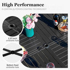 HERA'S HOUSE 7 Pieces Patio Table and Chairs Set, Outdoor Dining Set for 7, 6 x Cushioned Woven Rattan Patio Chairs and 1 x 54” Round Table with Umbrella Hole, Outdoor Rattan Dining Set for Lawn