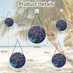 Stained Glass Window Hanging, Blue Purple Tree of Life Sun Catchers Colorful Glass Panel Plants Suncatcher Decor for Birthday for Women,Men,Wife, Lovers, and Mom 11.8x11.8 in