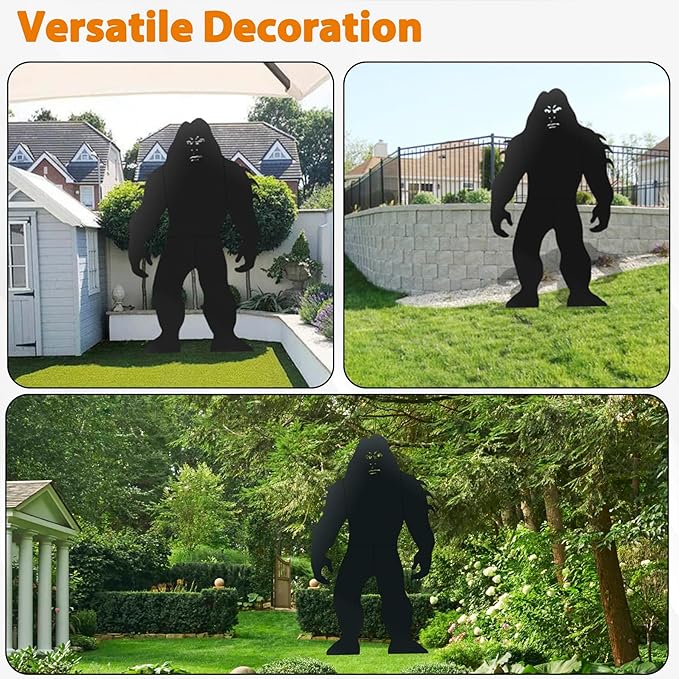 7.4Ft Tall Bigfoot Metal Outdoor Decor Big Foot Sasquatch Gifts for Men/Women/Dad Unique Bigfoot Silhouette Statues Perfect for Patio and Lawn Decor, Garden Decor, Yard Art, Yard Display