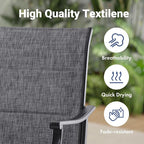 Soohow Patio Dining Chairs Set of 2, Swivel Outdoor Patio Chair with Paded Textilene Fabric, All Weather Outdoor Seats Ergonomic Comfort, Perfect Seats for Backyard, Balcony, and Garden