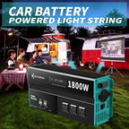 Power Inverters 12V DC to 110V AC Converter for Vehicles USB-C/PD 25W Fast Charging Ports Car Charger Adapter with a Cigarette Lighter Ports Plug Outlet (Modified sine wave-1800W)