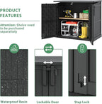 36 Cu Ft Resin Outdoor Storage Shed, Weatherproof Horizontal Outdoor Storage Cabinet with Dual Lock Door for Backyard, Patio, Garage, Garden(Black)