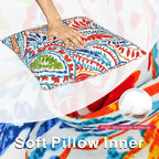 Outdoor Throw Pillows - Decorative Pillows with Insert Included Set of 2 Outdoor Pillows for Patio Furniture 18x18 Inch