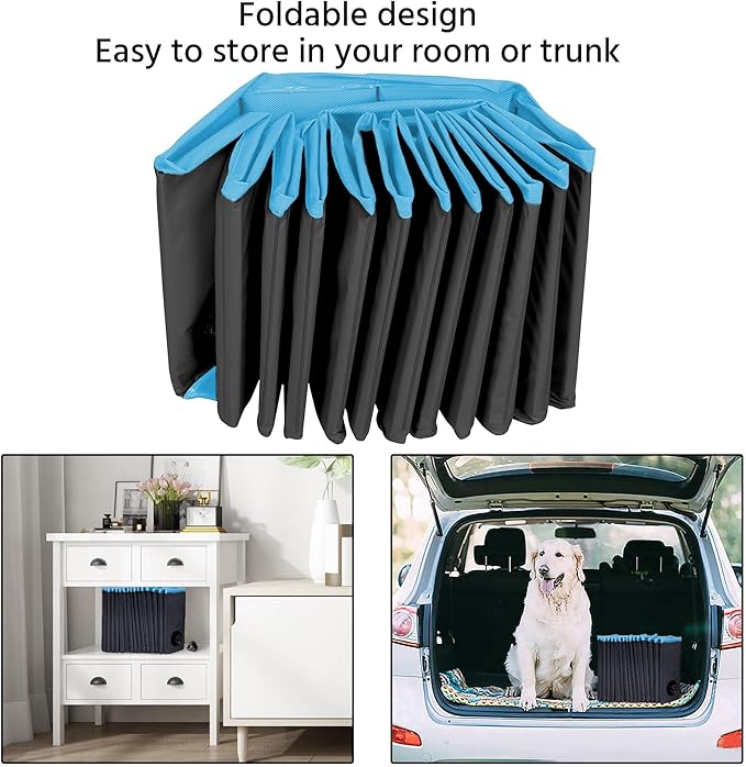 Yaheetech Foldable Dog Pool Collapsible Hard Plastic Dog Swimming Pool Portable Pet Pools Doggie Wading Pool Bath Tub for Puppy Small Medium Large Dogs, 63 x 12 Inches Black