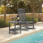 TORVA Patio Adirondack Side Table, Outdoor End Tables All-Weather Resistant HDPE Humidity-Proof Long Time Use for Deck, Lawn,Garden, Porch, Backyard End Table(Gray Color-2 Tier)