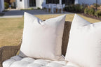 RSH DECOR: Sunbrella Square Throw Pillows Set of 4 | 17" x 17" | Water and Fade-Resistant Performance Fabric | Outdoor Pillow Covers with Down-Alternative Inserts | Canvas White