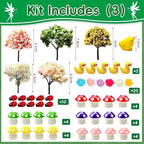 114 Pcs Miniature Fairy Garden Accessories Kit Resin Elves Animal Figurines Decor Micro Landscape Ornaments for DIY Micro Dollhouse