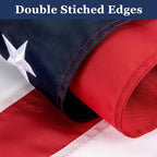 American Flags for Outside 5x8 Ft. American Flags 5x8 Ft Outdoor Heavy Duty. Indestructible US Flags with Embroidered Stars, Sewn Stripes, 3 Brass Grommets and Vivid Colors.