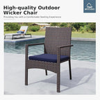 MFSTUDIO Patio Dining Sets for 6, Outdoor Table and Chairs, 74’’ Wood Top Rectangular Table Set with Chairs, 7 Pieces Patio Outdoor Dining Furniture Set, Deck, Backyard, Porch