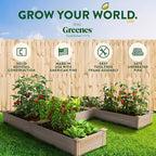 Greenes Fence Original Pine Raised Garden Bed, 8' x 8' x 10.5" U-Shaped Bed - Made in USA with American Pine