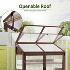 Macrout Cold Frame Greenhouse, Large Wooden Greenhouse Cabinet, Garden Cold Frame with Adjustable Shelves for Outdoor Indoor Use, 1344 (Brown)