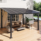 Aoxun 10' x 12' Gazebo for Patio, Gazebo Pergola with Sloped Roof, Large Wall-Mounted Heavy Duty Awnings, for Backyard, Deck, Patio