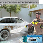 Portable Cordless Pressure Washer, 1200 PSI Portable Power Washer Can be Connected Directly to The Tap with 2 Battery, 6 in 1 Nozzle, 33FT Hose, for Car, Fence, Floor, Patio