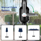 Joyside 15FT Large Patio Umbrella with Base Included, Outdoor Double Sided Umbrella, Rectangle Umbrella with Crank Handle, 12 Sturdy Ribs for Deck, Porch and Pool
