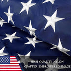American Flag 6x10ft Long Lasting for Outside, Heavy Duty Nylon, Embroidered Stars, Brass Grommets, Perfect for Outdoor US Flags Show Your Patriotism