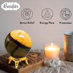 Amazing Gemstone Septarian Crystal Ball with Stand - 2 Inches Crystal Sphere Meditation Balls for Witchcraft and Decorative Balls