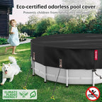 QH.HOME 8 Ft Round Pool Cover, Stock Tank Pool Cover Protector with Solar Pool Cover, One-Piece Tear Resistant Pool Cover for Above Ground Pools, Windproof and Dustproof Swimming Pool Cover