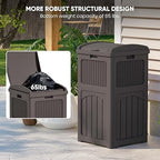 Patiowell 36 Gallon Outdoor Trash Can, Resin Outdoor Garbage Can with Lid for Patio, Backyard, Deck, Dark Brown