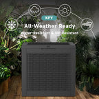 30 Gallon Waterproof Resin Deck Box, UV Resistant Outdoor Storage for Garden, Patio, Porch, Delivery, Rattan Black