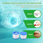2 Person Inflatable Hot Tub with LED Lights, Oval Blow Up Portable Hot Tub, Leak-Proof PVC Outdoor Spa with 100 Strong Air Jets, Pump and Insulated Cover, Side Table, 75” X 47”X 25”