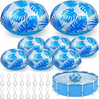 8pcs 4ft Pool Pillows for Above Ground Pools, Cover Balloon Winterizing Inflatable Air Pillow Float with Ropes PVC Ice Equalizer Closing Winter Swimming Ball Accessories