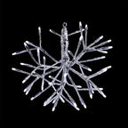 Alpine Corporation | 10"H Indoor Christmas Snowflake Ornament with White LED Lights — Elegant Glowing Silver Holiday Décor for Tabletops & Mantels