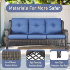 4 Piece Patio Furniture-with 50,000 BTU Gas Propane Fire Pit Table Outdoor Patio Furniture with Swivel Rocker Chairs,Outdoor Couch