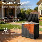 Mars Villa Deck Box, Waterproof Weatherproof and UV Resistant Resin Storage Bin with Lockable Lid, Ideal for, Outdoor, Patio Furniture Cushions, Pool Supplies, Garden Tools (31 Gallon, Black)