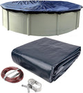 15’ ft. Round Pool Winter Cover for Above Ground Pools - 8-Year Warranty, Cold and UV Resistant, Weatherproof and Durable, Winch & Cable Included