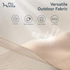 PHI VILLA 15ft Large Patio Umbrellas with Base Included, Outdoor Double-Sided Rectangle Big Market Umbrella with Stand, Outside Umbrellas for Poolside Lawn Backyard, Beige