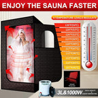 Portable Infrared Sauna for Home, Indoor Sauna Infrared with Red Light Therapy, Includes 660 & 850nm Red Light Therapy Lamp, 3L Steamer, Upgraded Chair and Mat, 72'x 36'x 36', Black