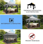 COBIZI 12x12 Pop up Canopy Gazebo on Clearance, Outdoor Canopy Tent with Mosquito Netting & Waterproof Roof Tent carpas para Patio Portable Gazebo for Backyard, Gray