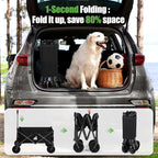 NBONEBS Collapsible Wagon Carts with Large Capacity, Utility Beach Wagons Duty, 300LBS Wagons Carts Heavy Duty Collapsible Wagon Outdoor for Camping, Garden, Sports, Picnic. Black-Ye2.