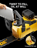 DeForce 16" 40V Cordless Electric Chainsaw, for DeWalt 20V Max Batteries, Brushless Battery Powered Chain Saw, with Auto Oiler, Handheld Chainsaw for Wood Cutting Tree Pruning(Bare Tool Only)