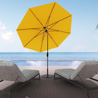 Midtown Umbrellas Wooden 2-8 Feet Outdoor Patio Umbrella, Terylast Sunflower Yellow Fabric, Aluminum Frame For Backyard Umbrella, Deck Umbrella, Garden Umbrella & Pool Umbrella - Wooden Pole