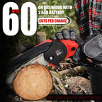 BEST Mini Chainsaw 6 Inch, Gardtech Cordless Portable Electric Chain Saw Handheld Electric Chainsaws with 2025 Upgraded 4 Chains 2 Batteries Good for Olders, DIYer, Gardeners Continuously 2 Hours Work