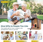 Bird Feeder with Camera Solar Powered, Smart Bird Feeder with AI Identify for 10000 Plus Species, Auto Capture & Real-time Notifications, Ideal Gift for Birdwatching, Bamboo