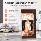 VEVOR Infrared Portable Sauna Tent, 1400W Personal Sauna Kit for Home Spa Heated Body Therapy, Time & Temperature Remote Control with Chair & Floor Mat, Black, 2.9’x 2.9’x 5.8’