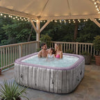 UHOMEPRO Inflatable Hot Tub Spa Set, Outdoor Bubble Massage Portable Hot Tubs with 130 Soothing Jets, Insulated Cover, Internal Heater Pump, 6 Filter Cartridges (Square)