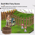 Miniature Fairy Garden Fence,DIY Wood Picket Fence Mini Ornament,Fairy Garden Accessories,Home Garden Plant Pot DIY Diorama Project (Brown,1.96"x 35.4")